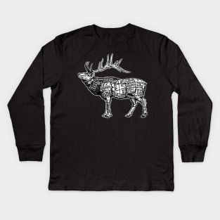 Elk Butcher Chart Kids Long Sleeve T-Shirt